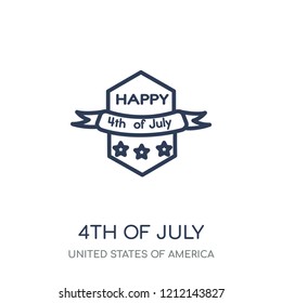 4th of july icon. 4th of july linear symbol design from United states of america collection. Simple outline element vector illustration on white background.