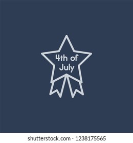 4th of july icon. Trendy flat vector line 4th of july icon on dark blue background from United States of America collection. 