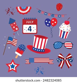 4th of july illustration, vector clip art , independence day vector clip art