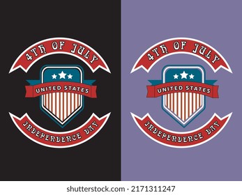 4 de julio de la plantilla de diseño de camisetas del Día de la Independencia