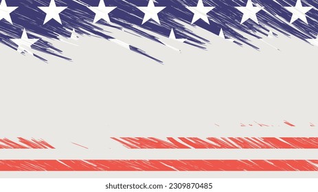 4th of july indenpendent day of united state background grunge style with american flag