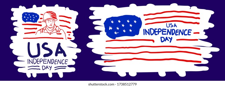 4th of July indepence day banner background, vector illustration