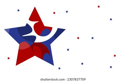 4th july independece day background creative concept with star and copy space. Vector illustration