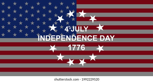4th of july independence day 1776. america independence day concept illustration. eps vector 