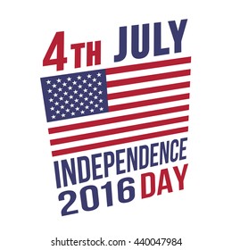 4th July Independence day 2016 vector illustration