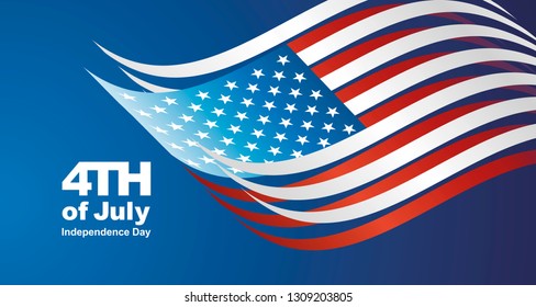 4th of july Independence Day abstract USA flag landscape greeting card