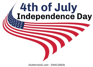 4th of july independence day of America with flag USA. Vector stock illustration