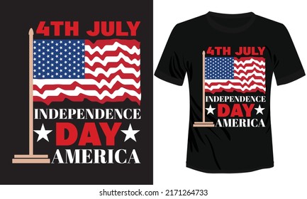 4th July Independence Day America Typography T-shirt Design Vector Illustration