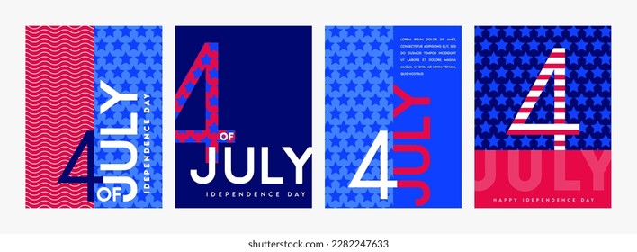 4th of July - Independence Day of America. God Bless America. 4th July. Template background for greeting cards, posters, leaflets and brochure. Vector illustration