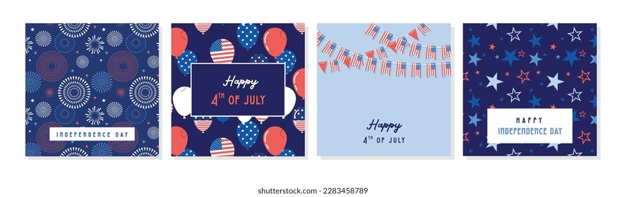 4th of July - Independence Day of America. God Bless America. 4th July. Template background for greeting cards, posters, leaflets and brochure. Vector illustration