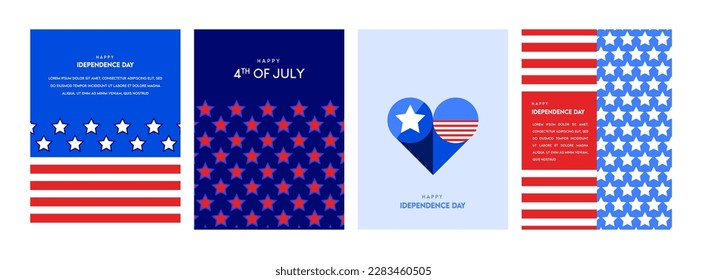 4 de julio - Día de la Independencia de América. Dios bendiga a Estados Unidos. 4 de julio. Fondo de plantilla para tarjetas de felicitación, carteles, folletos y folletos. Ilustración del vector