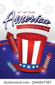 4th of July Independence Day America Patriotic Poster