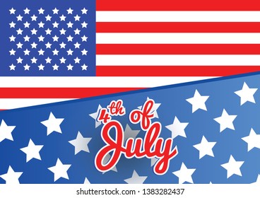 4th of July. Independence Day with the American flag.