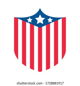 4th of july independence day, american flag national patriotic label vector illustration flat style icon