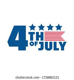 4th of july independence day, american honor memorail celebration vector illustration flat style icon
