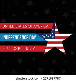 4th of July Independence Day - American Flag Star Design