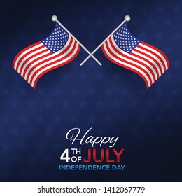 4th July independence day background with flag