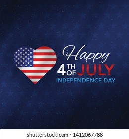 4th July independence day background with love