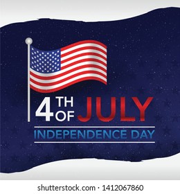 4th July independence day background with american flag
