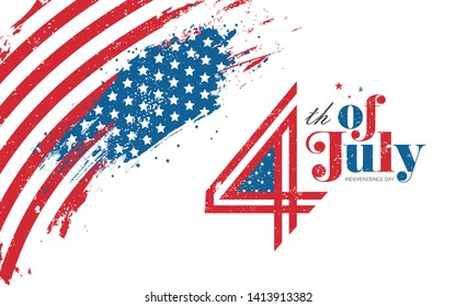 4th of July Independence Day Background Template Design Vector Illustration