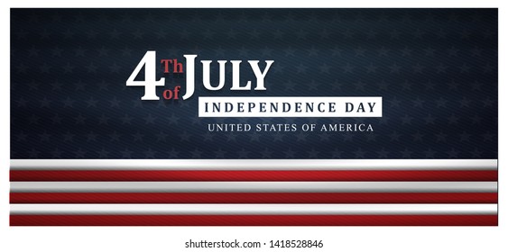 4th of july independence day background, united states flag, posters, modern design vector illustration