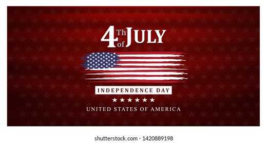 4th of july, independence day background, united states flag, posters, modern design vector illustration	
