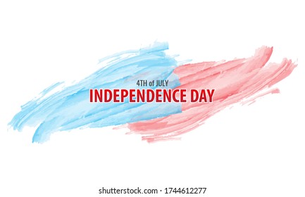 4th of July - Independence Day Background with Watercolor Style