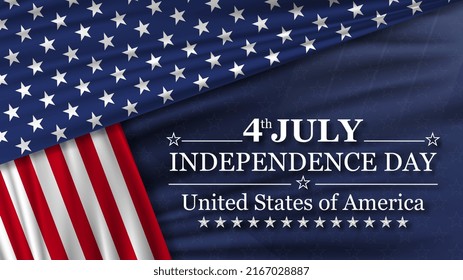 4th of July Independence Day background. National holiday of the USA with national flag United States. Vector illustration.