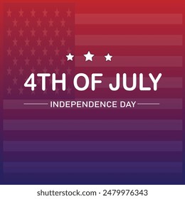 4th of July, Independence Day background with United States Flag and Stars. EPS vector illustration.