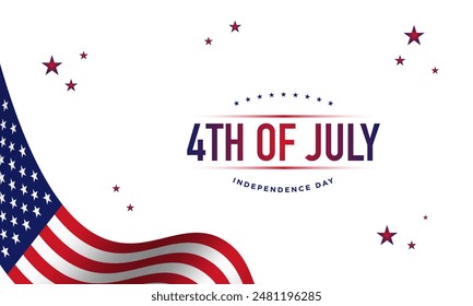 4th of July Independence Day Background Design. United States of America Independence Day Celebration. Banner, poster, greeting card. Vector illustration.