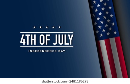4th of July Independence Day Background Design. United States of America Independence Day Celebration. Banner, poster, greeting card. Vector illustration.