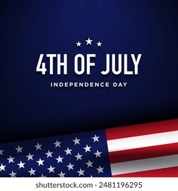 4th of July Independence Day Background Design. United States of America Independence Day Celebration. Banner, poster, greeting card. Vector illustration.