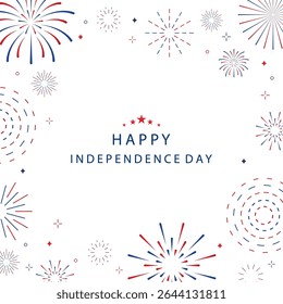 4th of July Independence Day background with firework party for square design