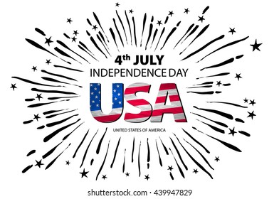 4th of July independence day background. concept. fireworks background. art