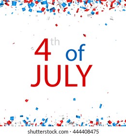 4th of July Independence Day background. Vector paper illustration.