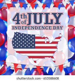 4th of july independence day balloon background