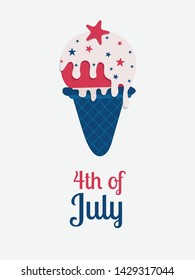 
4th of July, Independence Day Banner, Vector illustration. - Vector