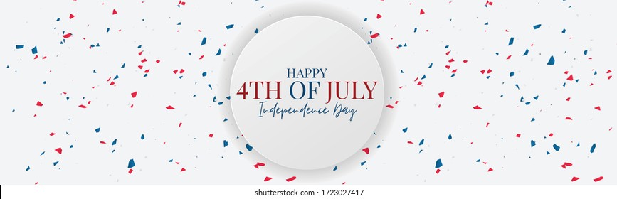 4th of July Independence Day banner or header. United States of America national holiday concept. Simple background design. vector illustration.