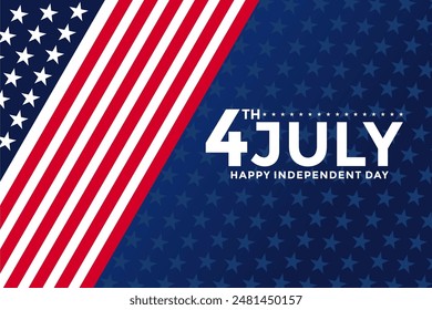 4th of July Independence Day Banner with USA Flag, Fourth Of July Independence Day Vector illustration