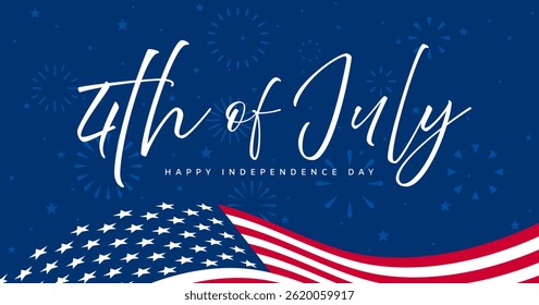 4th of July, Independence Day banner, fireworks background