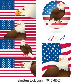 4th July Independence day banner background isolated on white. Vector