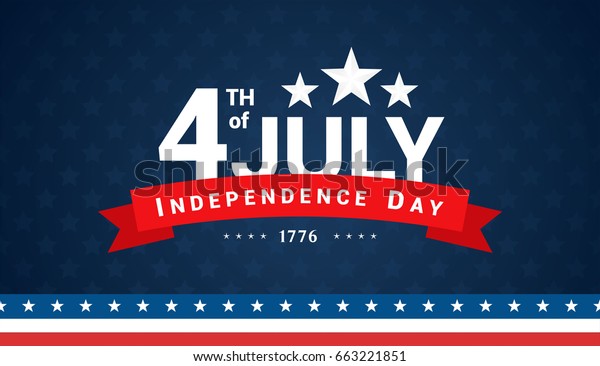 4th of July, Independence Day\
Banner on navy star pattern background, Vector illustration.\

