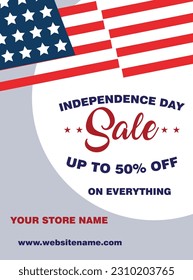 4th of July Independence day big sale poster flyer social media post design
