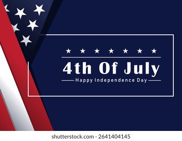 4th of July Independence Day Border with American Flag Elements