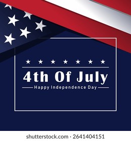4th of July Independence Day Border with American Flag Elements