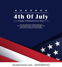 4th of July Independence Day Border with American Flag Elements