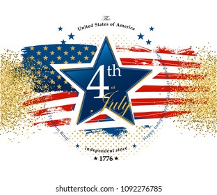 4th July Independence Day card with the star