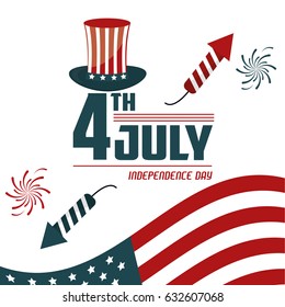 4th july independence day card greeting symbol