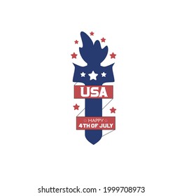 4th of July Independence Day celebration vector emblem design.