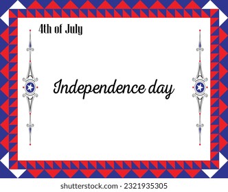 4th July Independence Day Celebration Party Poster Design Template, card, invitation, border, with white background.